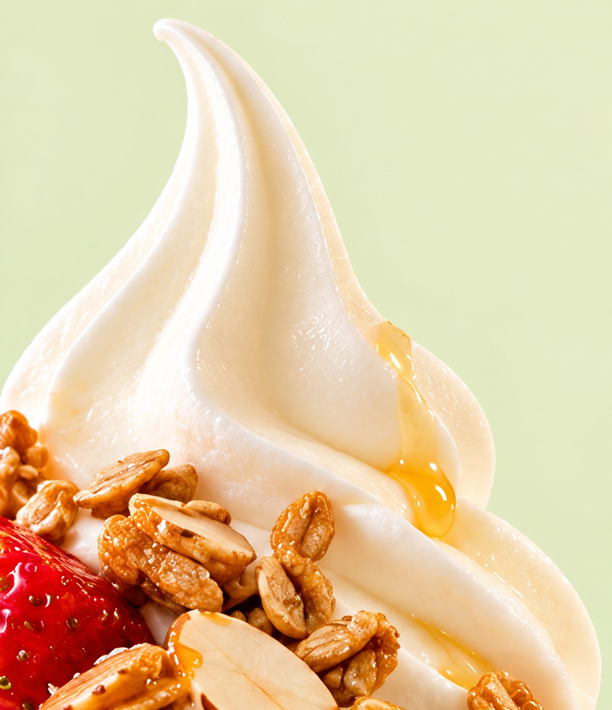 A close detail of the creamy yoghurt swirl from supplied product concept imagery